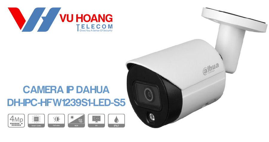 Camera IP Full-Color 4MP DAHUA DH-IPC-HFW1239S1-LED-S5 giá rẻ